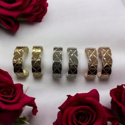 Multi toned hoop earrings, 3 sets