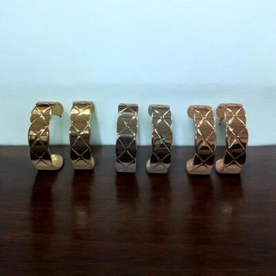 Multi toned hoop earrings, 3 sets