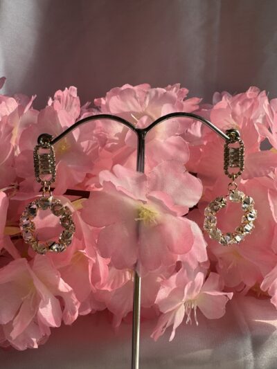 IMG_2496 Gold toned sparkling crystal studded loop earrings