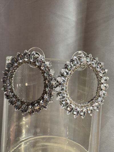 IMG_2516 Circular crystal studded silver toned earrings