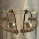 Silver toned crystals and pearl studded heart shape earrings