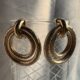 Gold toned double loop earrings