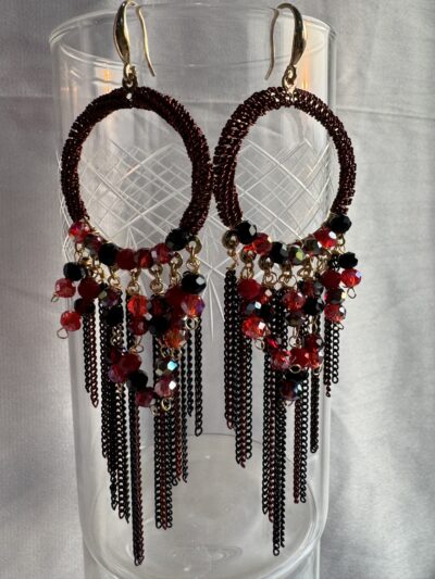 IMG_2629 Handcrafted antique reddish dangler hoops