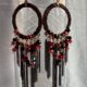 Handcrafted antique reddish dangler hoops
