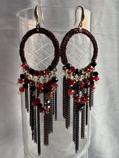 IMG_2630 Handcrafted antique reddish dangler hoops
