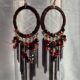 Handcrafted antique reddish dangler hoops