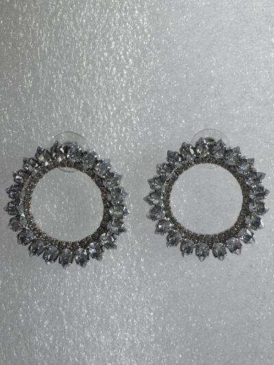 IMG_2800 Circular crystal studded silver toned earrings