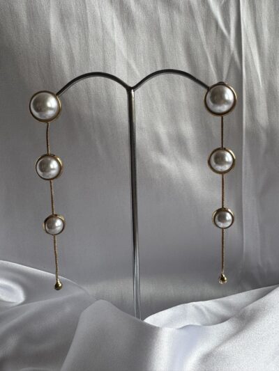 IMG_2937 Golden chain pearl earrings