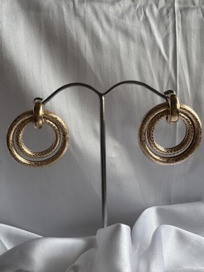 Gold toned double loop earrings