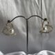 Silver toned crystals and pearl studded heart shape earrings