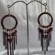 Handcrafted antique reddish dangler hoops