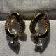 Gold toned crystals studded loop earring