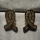 Golden ribbon shaped earrings