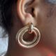 Gold toned double loop earrings