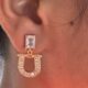 Gold toned crystal studded drop earrings