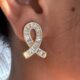 Golden ribbon shaped earrings