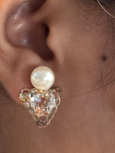 IMG_3266 Diamond crystal antique gold toned ear studs