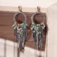 Handcrafted golden bronze dangler hoops