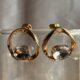 Centre crystal stud rose gold tone earrings