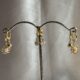 Crystal Studded Gold Plated Flower Hoop Earrings Set, 3 Pairs, Dangle Drop Design with Ball and Oval Charms