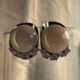 Vintage style pearl with crystal accents silver toned earrings