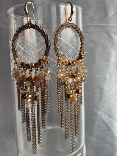 IMG_2633 Handcrafted golden biege dangler hoop earrings