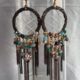 Handcrafted golden bronze dangler hoops