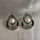 Vintage style silver toned pearl centre studded with a bottom curve crystals studded