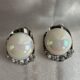 Vintage style pearl with crystal accents silver toned earrings