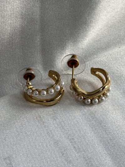 IMG_2698 Gold-tone pearl hoops blend modern curves