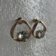 Centre crystal stud rose gold tone earrings