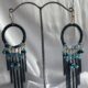 Handcrafted ocean blue golden dangler hoops
