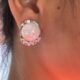 Vintage style pearl with crystal accents silver toned earrings