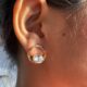 Centre crystal stud rose gold tone earrings