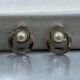 Vintage style silver toned pearl centre studded with a bottom curve crystals studded