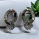 Image 1 (8) Elegant crystal drop silver tone oval design with studded crystals earrings